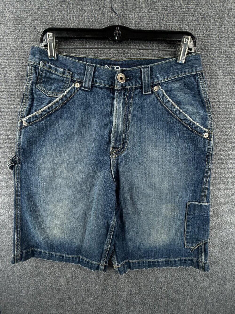 JNCO Cooper Carpenter Jorts Shorts Denim Urban Blue Zip Fly 16W ACTL 31X11
